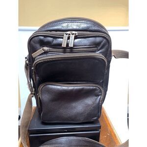 Vintage Le Donne Leather Collection Brown Purse 8x10"